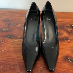 Stuart Weitzman black heel leather size 9 pristine condition